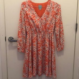 CeCe flower pattern wrap dress